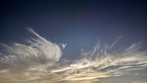 Low angle view of vapor trail in sky