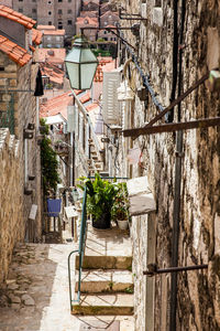 The beautiful steep alleys at the walled old town of dubrovnik