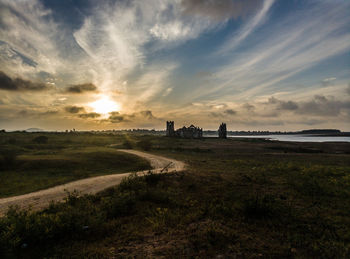 Scenic view of sunset over sea