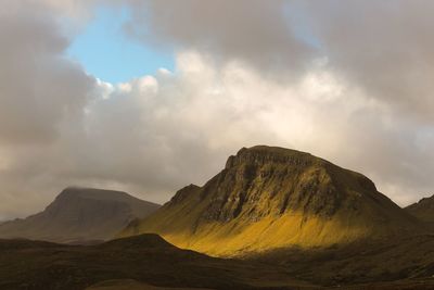 View of mountain against cloudy sky