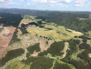 Aerial view of landscape against sky