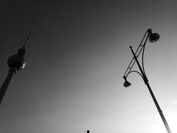 Low angle view of street light against sky