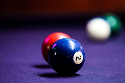 Close-up of balls on table