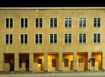 Exterior of building in city at night