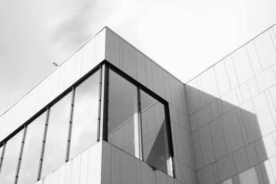 Low angle view of modern building against sky