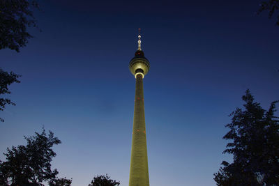 Berlin television tower surrounded by trees