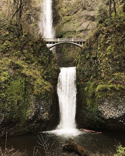 Scenic view of waterfall