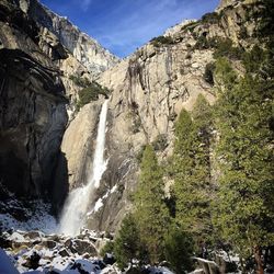 Scenic view of waterfall