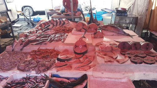 Close-up of food for sale at market stall