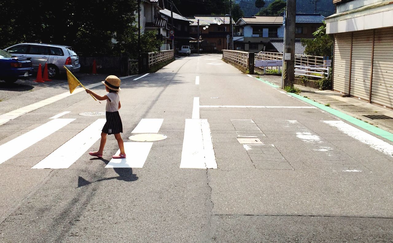 transportation, road marking, road, street, car, the way forward, city, land vehicle, zebra crossing, mode of transport, outdoors, day, city street, diminishing perspective, city life, vanishing point