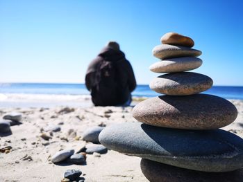 Stack of stones on beach