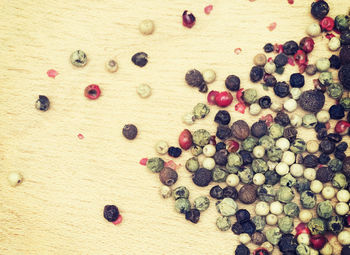 High angle view of fruits on table