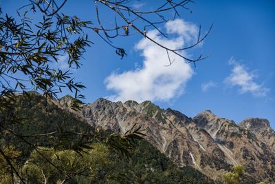 Low angle view of mountain against sky