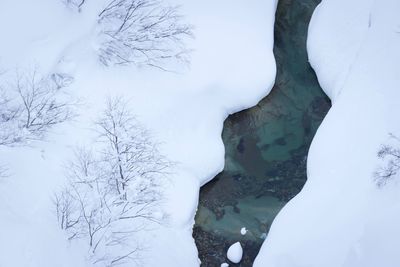 Scenic view of frozen river during winter