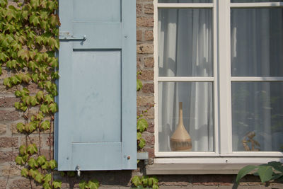 Closed door of building