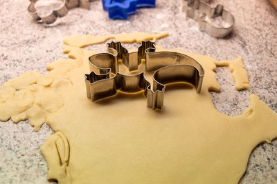 High angle view of shoes on table