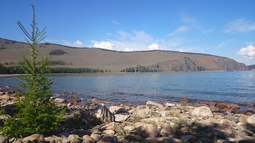Scenic view of calm lake