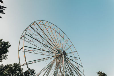 Low angle view of ferris wheel against clear sky