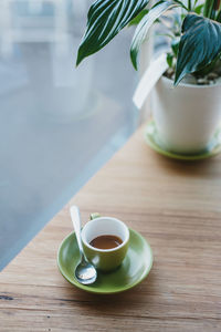 Close-up of coffee on table