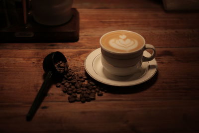 Coffee cup on table