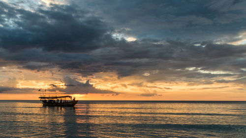 Tropical sunset from koh rong island, cambodia