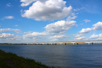 Bridge over river against sky