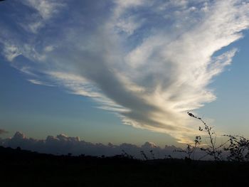 Scenic view of silhouette landscape against sky during sunset