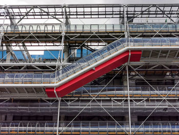 Low angle view of train at railroad station