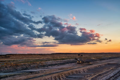 Panoramic view of hambach surface mine, germany.