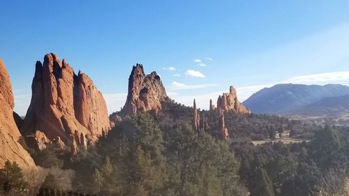 Panoramic view of landscape with mountain range against sky