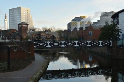 View of river with buildings in background