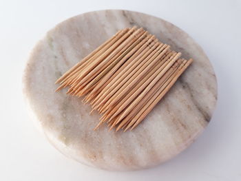 High angle view of bread in plate