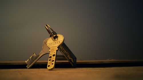 Close-up of keys on table