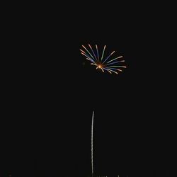 Low angle view of firework display at night