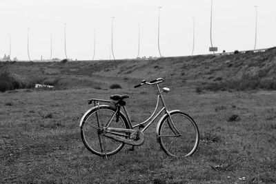 Bicycle on field