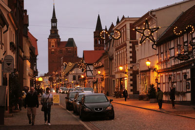 City street at dusk