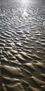 High angle view of sandy beach