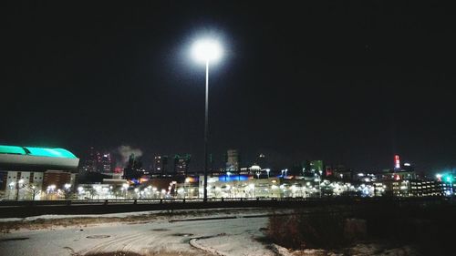 Illuminated city at night