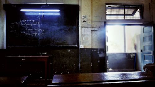 Interior of abandoned building