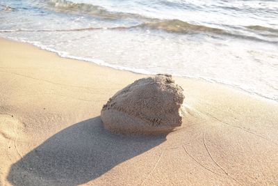 Close-up of sand at beach