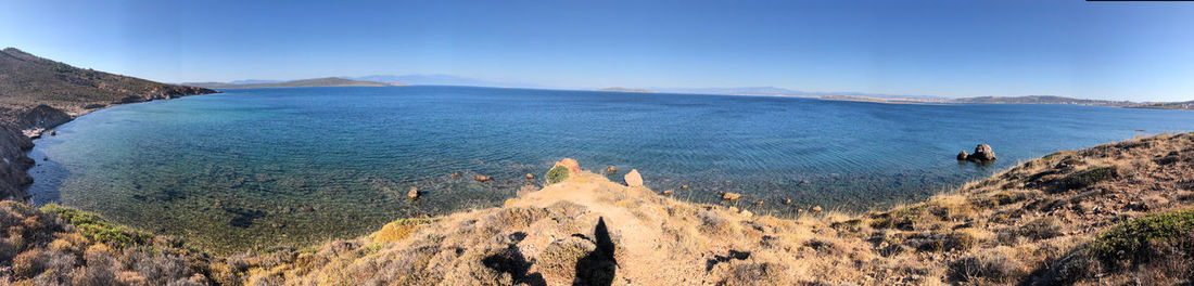 High angle view of sea against sky