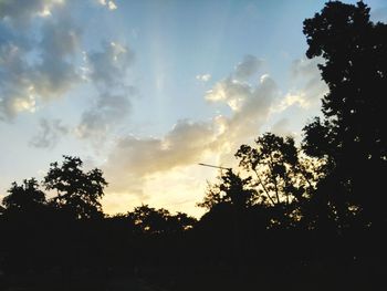 Silhouette trees against sky during sunset