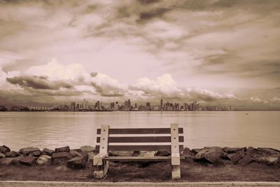 Pier over lake against sky