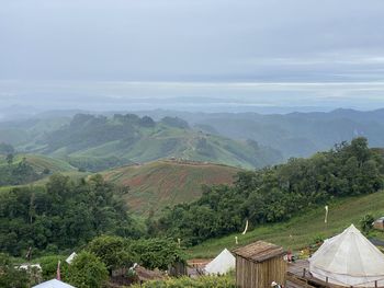 High angle view of landscape against sky