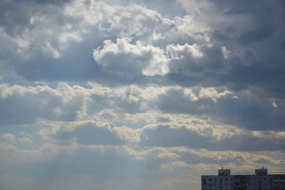 Low angle view of buildings against sky