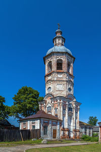 Bell tower of church of the resurrection in ostashkov, russia