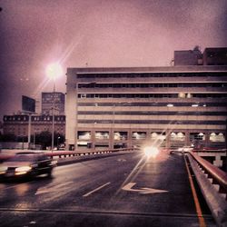 Cars on road in city