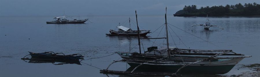 Parked boats by the bay