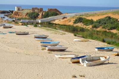 Boats on beach