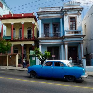 Cars parked in front of building